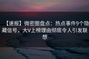 【速报】微密圈盘点：热点事件9个隐藏信号，大V上榜理由彻底令人引发联想