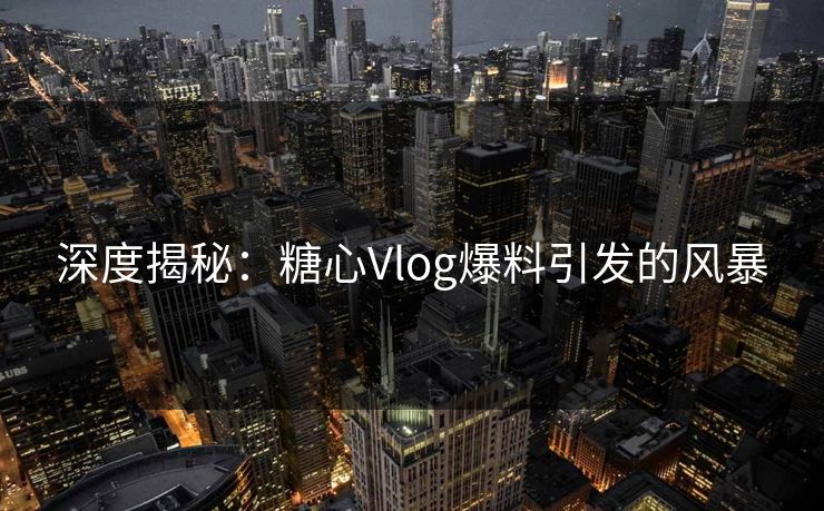 深度揭秘：糖心Vlog爆料引发的风暴