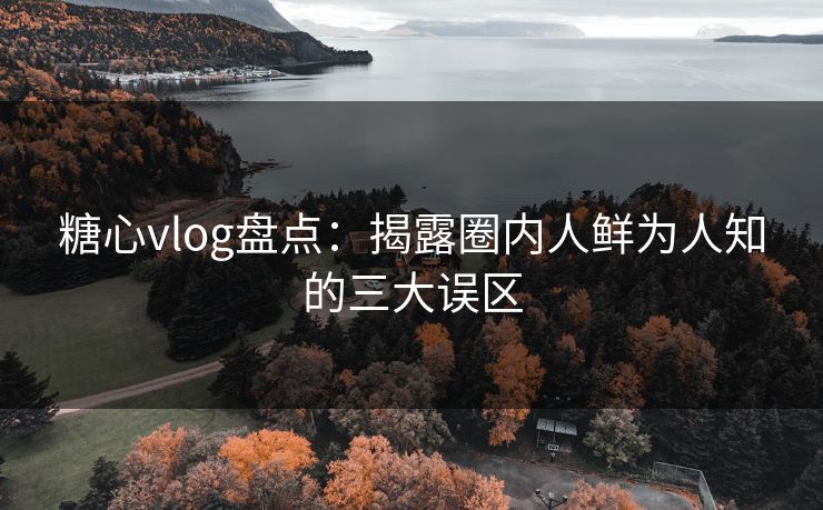 糖心vlog盘点：揭露圈内人鲜为人知的三大误区