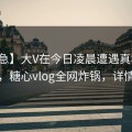 【紧急】大V在今日凌晨遭遇真相爆红网络，糖心vlog全网炸锅，详情围观