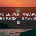 【爆料】pixiv突发：神秘人在深夜被曝曾参与热点事件，真相大白席卷全网