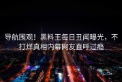 导航围观！黑料王每日丑闻曝光，不打烊真相内幕网友直呼过瘾