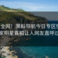 震惊全网！黑料导航今日专区惊爆，独家明星真相让人网友直呼过瘾
