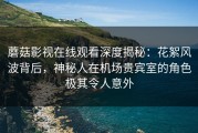 蘑菇影视在线观看深度揭秘：花絮风波背后，神秘人在机场贵宾室的角色极其令人意外