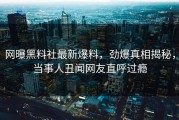 网曝黑料社最新爆料，劲爆真相揭秘，当事人丑闻网友直呼过瘾