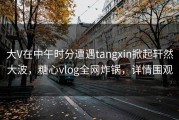大V在中午时分遭遇tangxin掀起轩然大波，糖心vlog全网炸锅，详情围观
