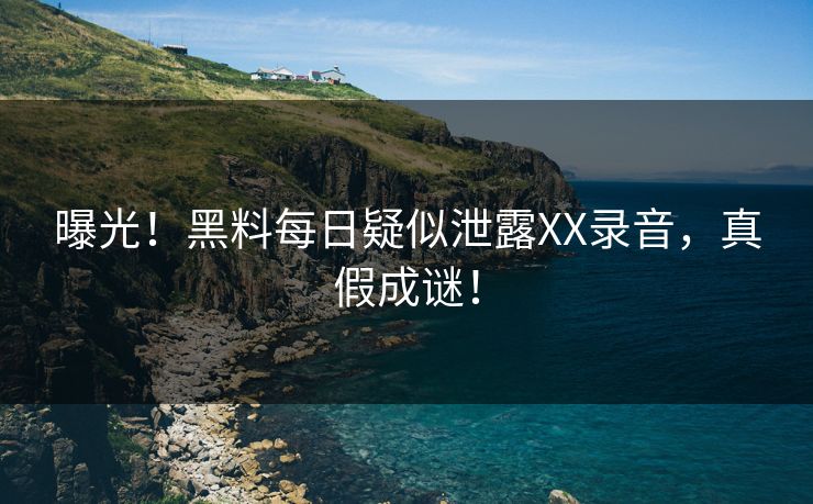 曝光！黑料每日疑似泄露XX录音，真假成谜！