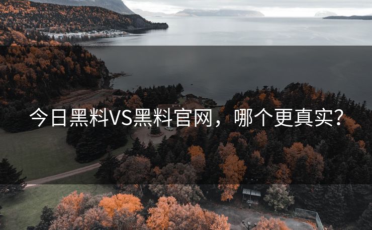 今日黑料VS黑料官网，哪个更真实？