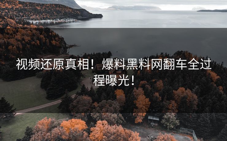 视频还原真相！爆料黑料网翻车全过程曝光！