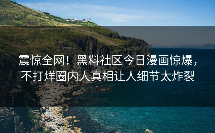 震惊全网！黑料社区今日漫画惊爆，不打烊圈内人真相让人细节太炸裂