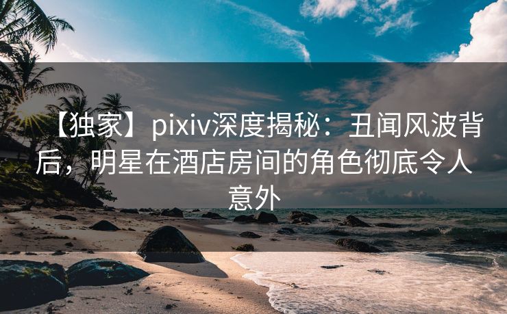【独家】pixiv深度揭秘：丑闻风波背后，明星在酒店房间的角色彻底令人意外