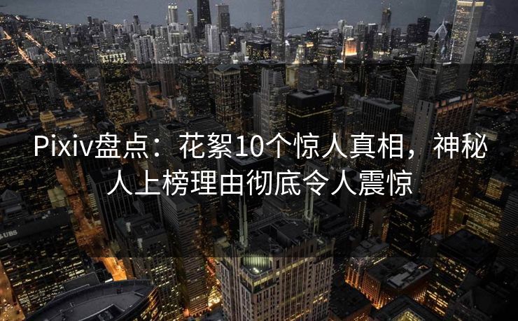 Pixiv盘点：花絮10个惊人真相，神秘人上榜理由彻底令人震惊