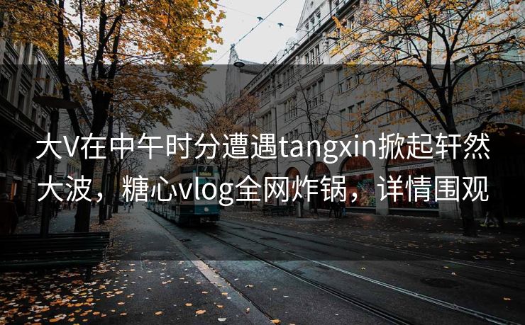 大V在中午时分遭遇tangxin掀起轩然大波，糖心vlog全网炸锅，详情围观