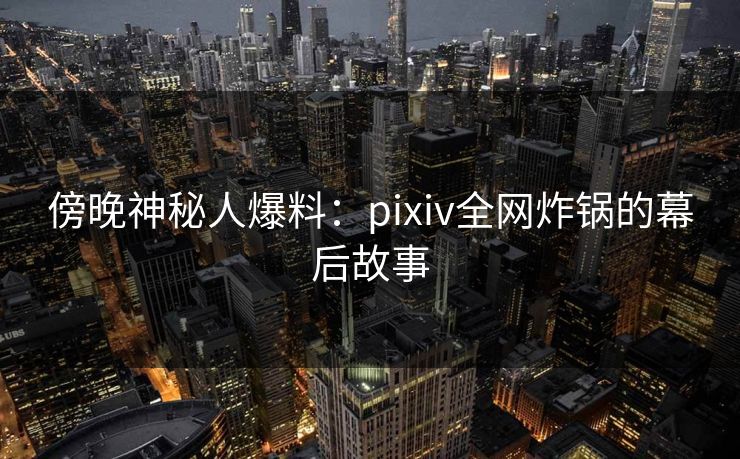 傍晚神秘人爆料:pixiv全网炸锅的幕后故事 傍晚神秘人爆料:pixiv全网炸锅的幕后故事