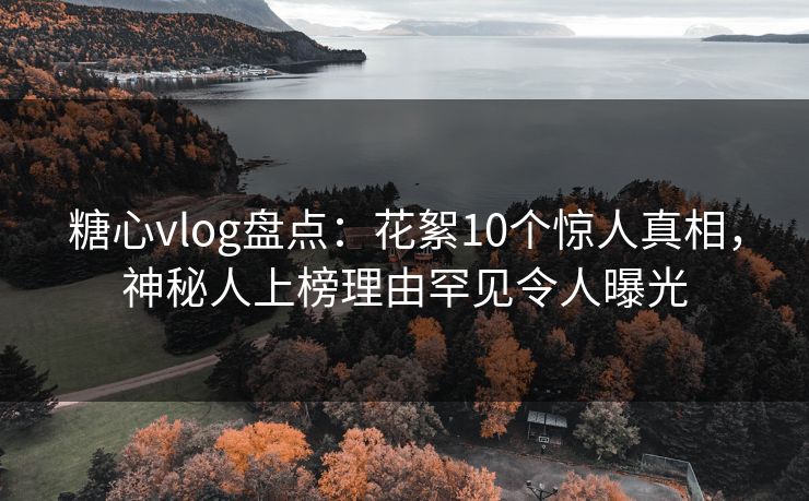 糖心vlog盘点：花絮10个惊人真相，神秘人上榜理由罕见令人曝光